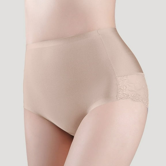 Underwear for Women Sexy Comfortable Women's Lace Abdomen Mid-rise Waist And Hip Lift Comfortable Body Breathable Underwear Briefs Khaki XL