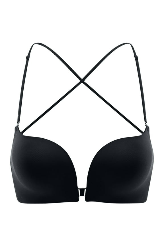 Underwear for Womens Criss Cross Back Front Snap Closure Bras Casual Fashion Thick Seamless Breathable Bralette