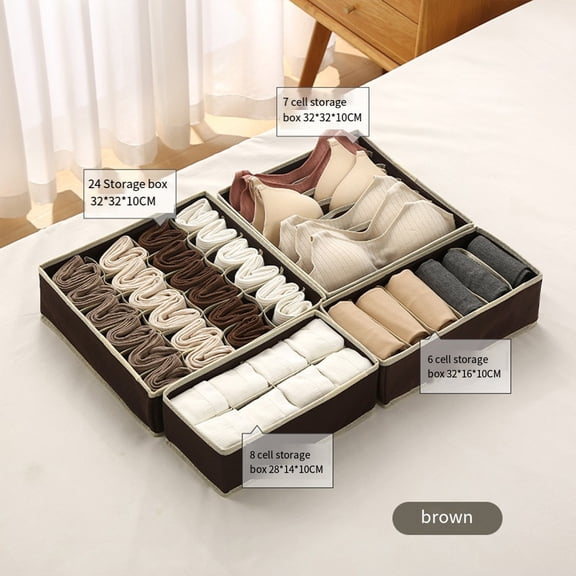 Underwear storage box foldable storage box compartment storage four-piece set