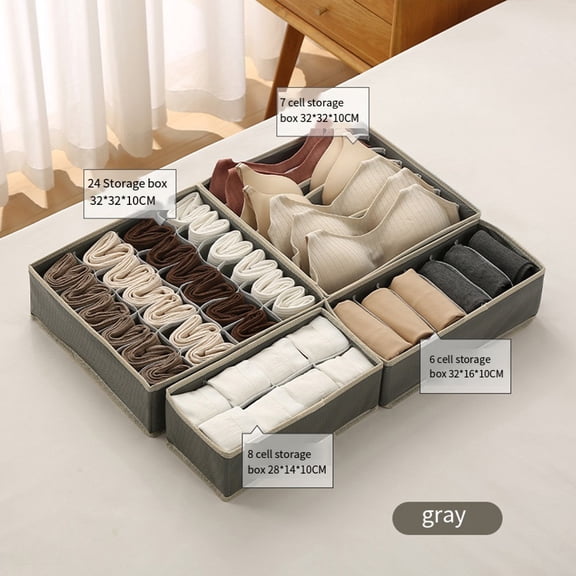 Underwear storage box foldable storage box compartment storage four-piece set