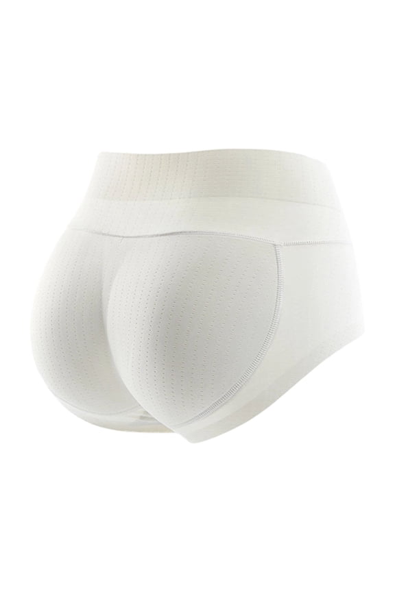 Underwear with Butt Pads for Women Hip Enhancer Booty Lifting Padded Panties Tummy Control Seamless Shapewear White L