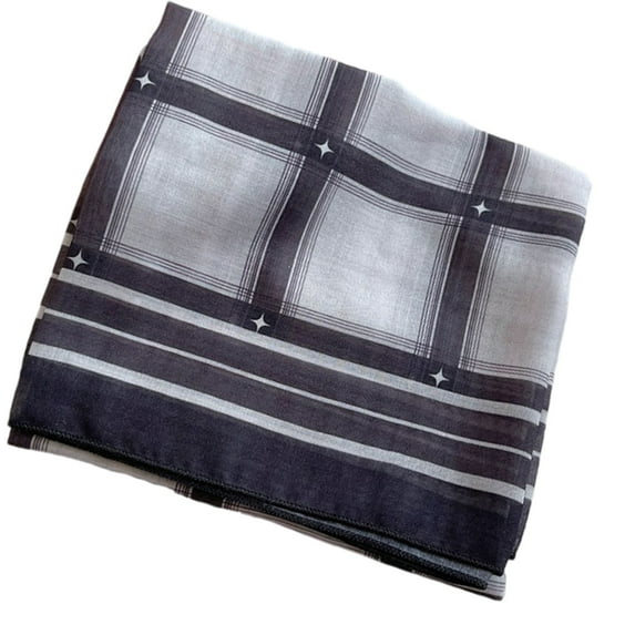 Underweight Cotton Scarf With Timeworn Checkered Pattern Soft Friendly Square Neckwear for Daily Outfits
