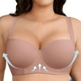 thumbnail image 1 of Underwire Bra for Women Large Bust Push-up Support Everyday Comfortable Push Up Bras, Fits D Cup (46D, Pink), 1 of 3