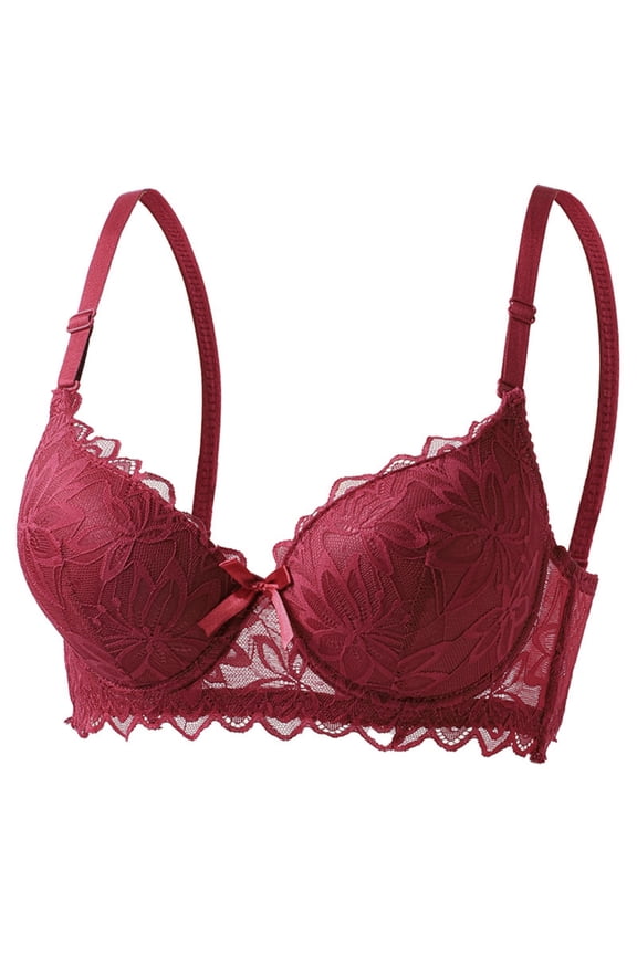 Underwire Bras for Women Striped Adjustable Strap Lace Push Up Bra V Neck Open Back Full Coverage Anti Sagging Lifting Comfortable Brassiere Gather Everyday Tshirt Bras