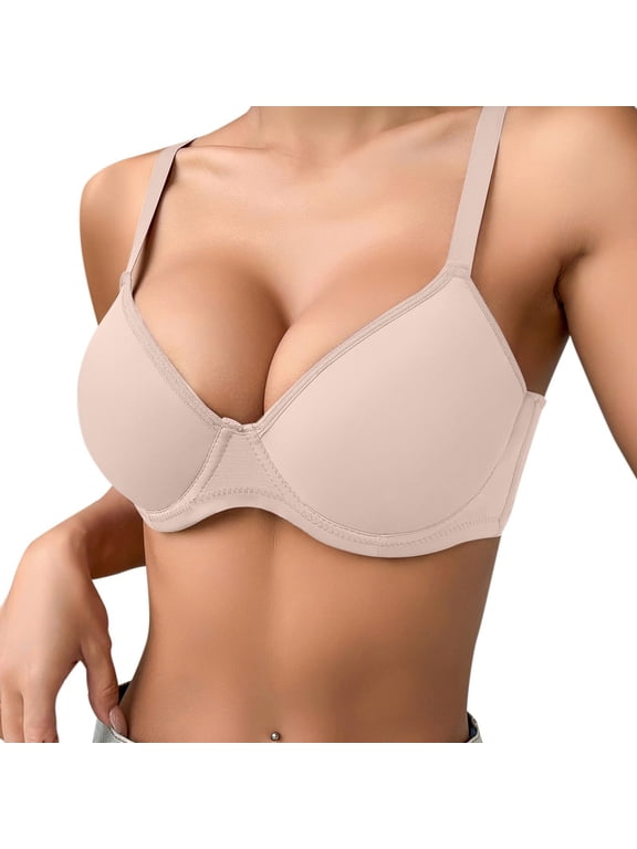 Underwire Bras for Women Full Coverage Supportive Seamless Back Fat Smoothing Bra 2025 Comfort Lightly Lined T-Shirt Bra