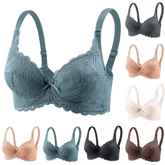 Underwire Bras for Women Push Up Bralettes Womens Lace Splice Lightly Lined High Support Tshirt Bra