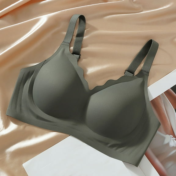 Underwire Bras for Women, Xunlbb Women Fashion Solid Underwear Soft Support Comfortable Breathable Fixed Cup Bra(Olive Green,XL)