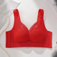 thumbnail image 1 of Underwire Bras for Women, Xunlbb Women's Lace-free Thin Cups Side-folded Breasts Big Breasts And Small Underwear(Red,36), 1 of 3