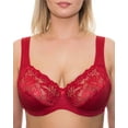 thumbnail image 1 of Underwire Full Coverage Bra Wide Straps Support Panels Plus Size 34 36 38 40 42 44 46 / C D E F G H I J (46G, Red), 1 of 1