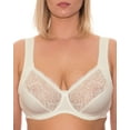 thumbnail image 1 of Underwire Full Coverage Bra Wide Straps Support Panels Plus Size 34 36 38 40 42 44 / C D E F G H I J (44C, Ivory), 1 of 3