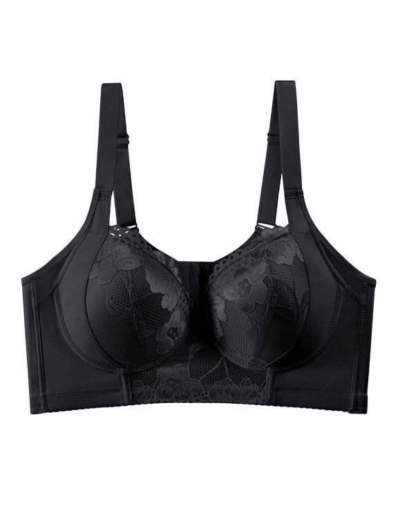 Underwire Lace Bras for Women Plus Size 8 Hooks Side Support Full Coverage Sag Bralette