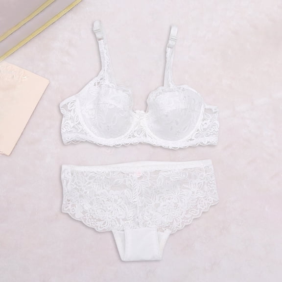 Underwire Lace Push Up Bras With Alluring Bikini Pan Ties & PU Shup Design