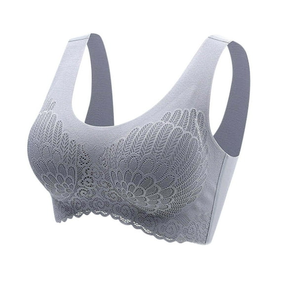 Underwire Push Up Bra for Women No Steel Ring Underwear Gathering Sleep Latex Underwear Traceless Back Heart Bar Full-Coverage T-Shirt Bra Saving on Clearance