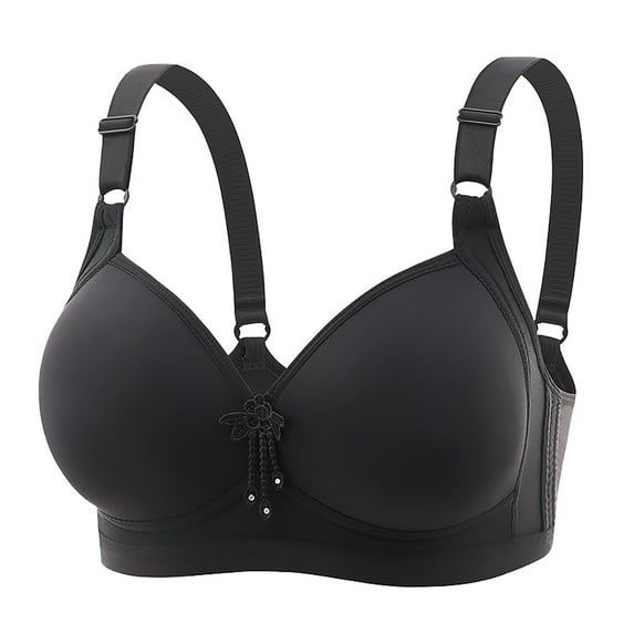 Underwire Push Up Bra for Women Lace Back Button Shaping Cup Adjustable Shoulder Strap Large Size Bra Full-Coverage T-Shirt Bra
