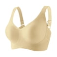 thumbnail image 1 of No Underwire Seamless Bralettes for Women Womens Seamless Wireless Sports Bra with Padded Cups Adjustable Straps for Active Wear Everyday Comfortable Bralette Yellow XL, 1 of 3