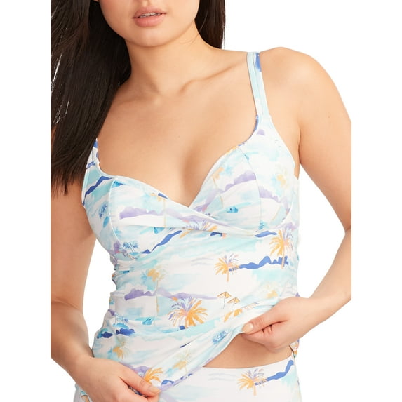 Underwire Wrap Tankini Top Swimsuit