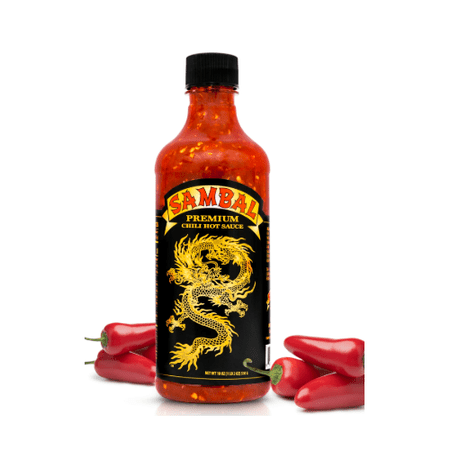 Underwood Ranches Limited Edition Dragon Sambal Hot Sauce, Perfect for Preparing Any Dish! - Made from the Red Jalapeño Peppers That Started the Sriracha Movement, 18 oz - 1 Pack