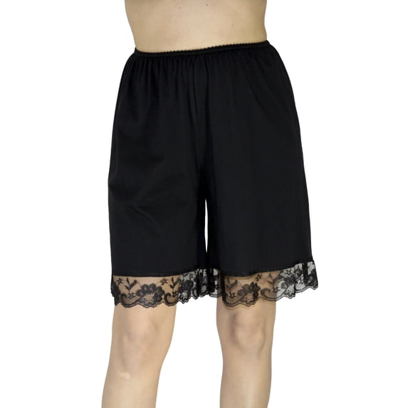 Underworks 9-Inch Inseam Cotton Pettipants Black Small