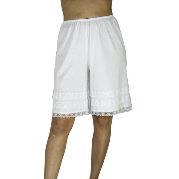 Underworks Cotton Knit Snip-A-Length Pettipants Culotte Slip Bloomers Split Skirt