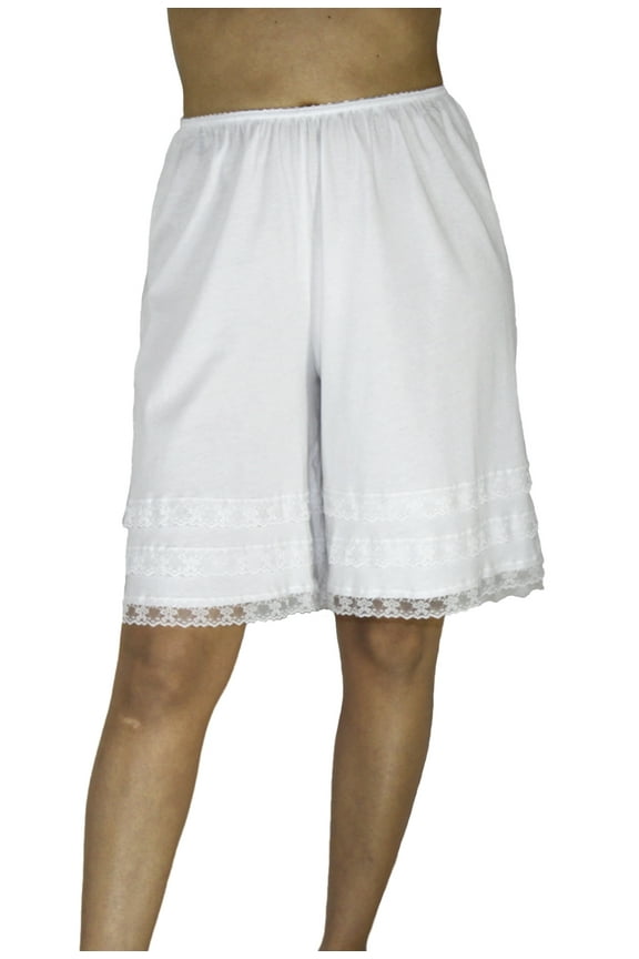 Cotton Knit Snip-A-Length Pettipants Culotte Slip Bloomers Split Skirt