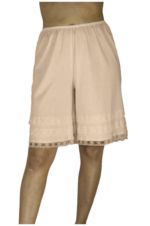 Cotton Knit Snip-A-Length Pettipants Culotte Slip Bloomers Split Skirt