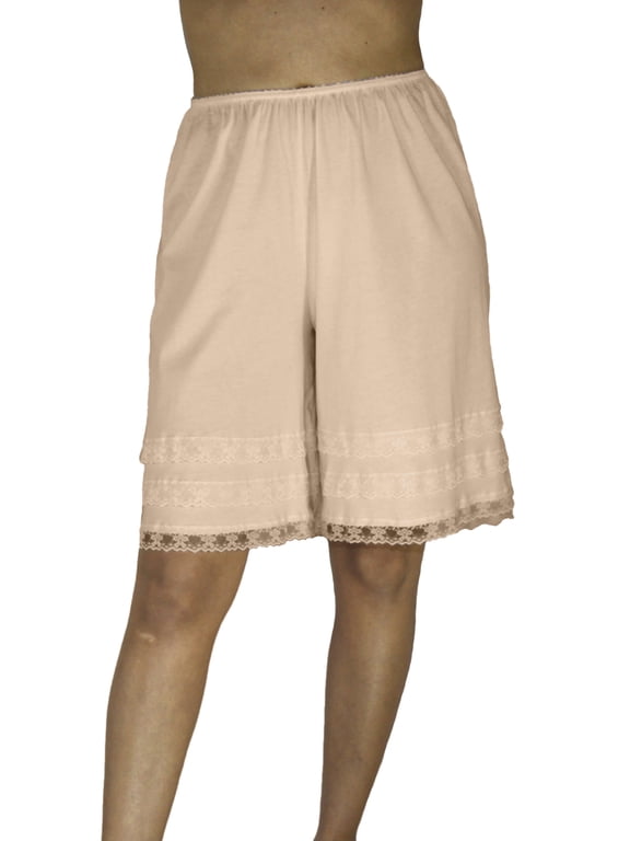 Cotton Knit Snip-A-Length Pettipants Culotte Slip Bloomers Split Skirt