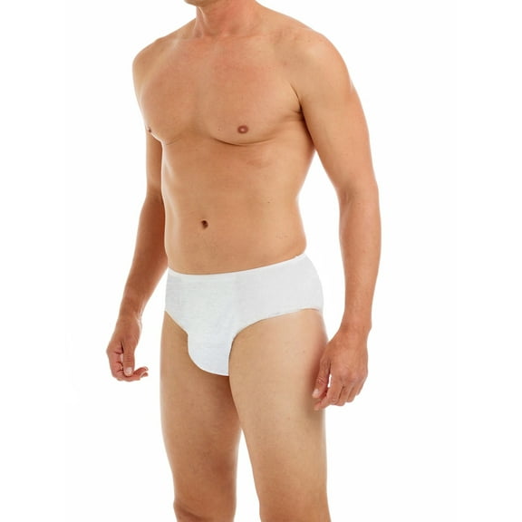 Underworks Men Disposable 100% Cotton Underwear for Travel- Hospital Stays - Emergency - 10 Pack  White Medium
