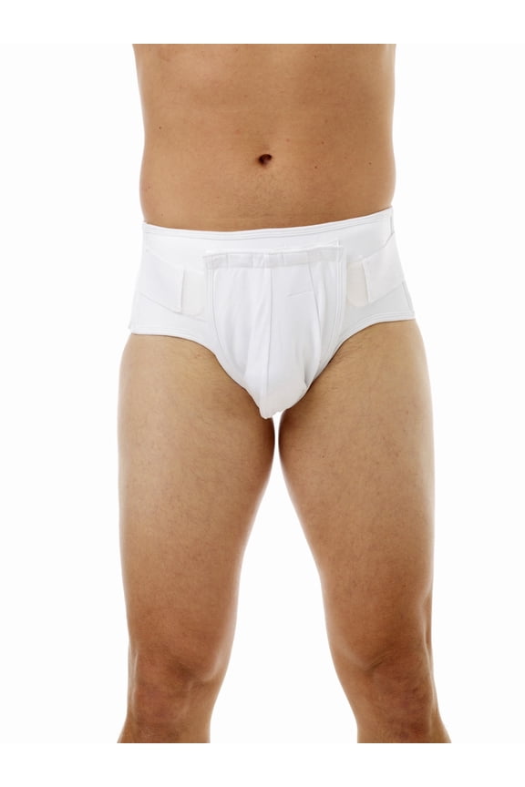 Men Mens Inguinal Hernia Brief - White - Large