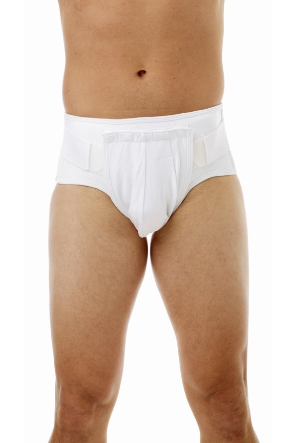 Men's Inguinal Hernia Brief - White - Medium