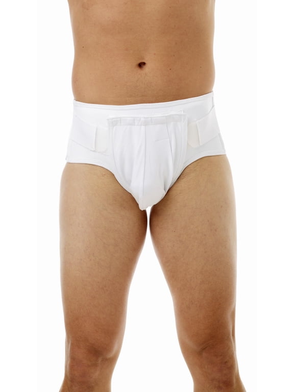 Men's Inguinal Hernia Brief - White - Medium