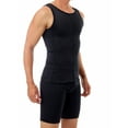 thumbnail image 1 of Underworks Men Sleeveless Gynecomastia Compression Performance Swim Top Black/Black 4X, 1 of 3