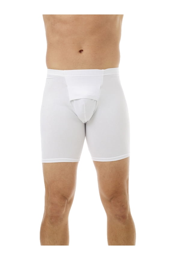 Men's Microfiber Long Boxer Underwear - White Medium