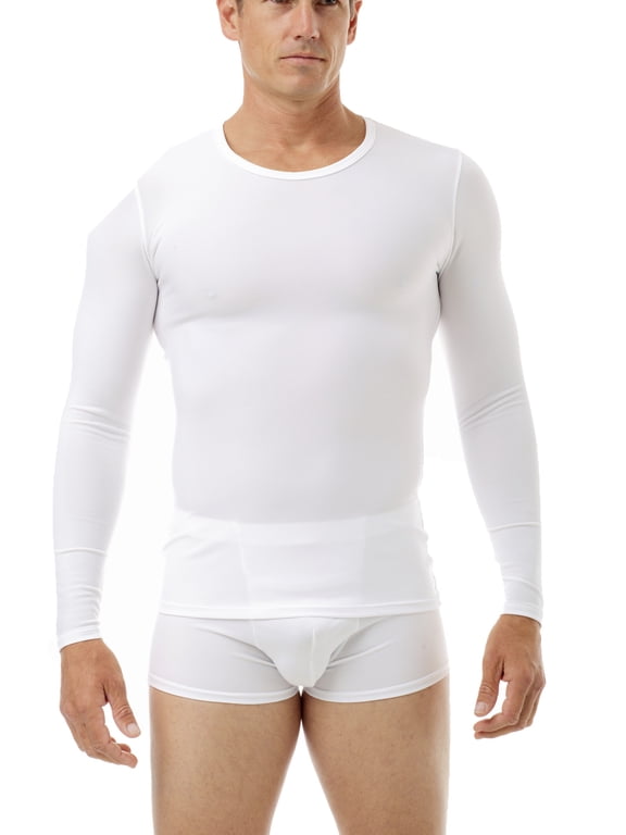 Microfiber Compression Crew Neck Light Compression T-shirt with Long Sleeves