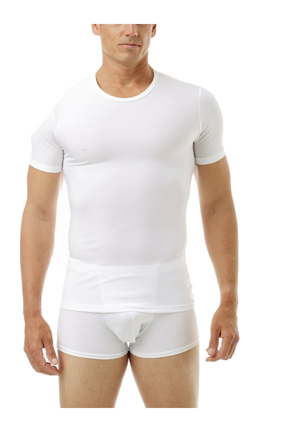 Microfiber Compression Crew Neck Light Compression T-shirt with Short Sleeves