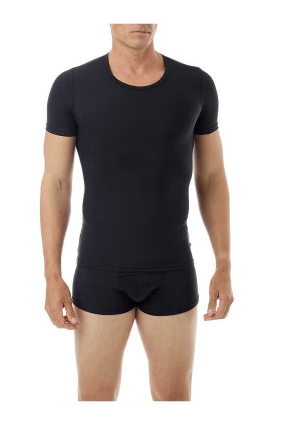 Microfiber Compression Crew Neck Light Compression T-shirt with Short Sleeves