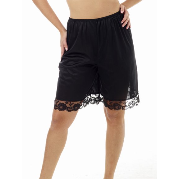 Underworks Nylon Pettipants 9-Inch Inseam Black Small