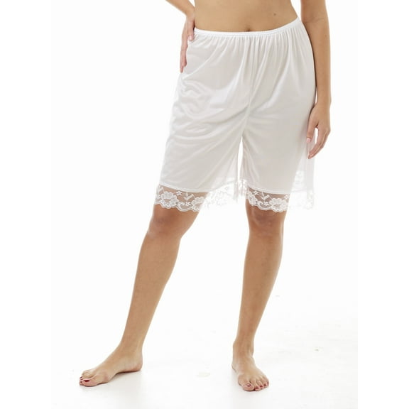 Underworks Nylon Pettipants 9-Inch Inseam White Large