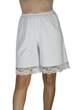 Women's Knee Length Lace Anti-Static Half Slip Underskirt for Under Dresses  Solid Color Elastic Waist Inner Lining Long Skirt