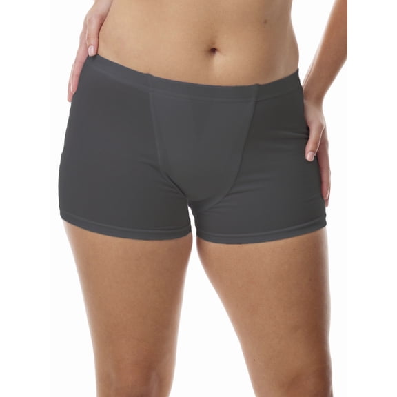 Underworks Vulvar Varicosity and Prolapse Support Boy-Leg Brief with Groin Compression Bands and Hot & Cold Therapy Gel Pad, Black Large