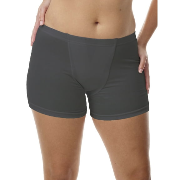 Underworks Vulvar Varicosity and Prolapse Support Boy-Leg Brief with Groin Compression Bands and Hot & Cold Therapy Gel Pad, Black Medium