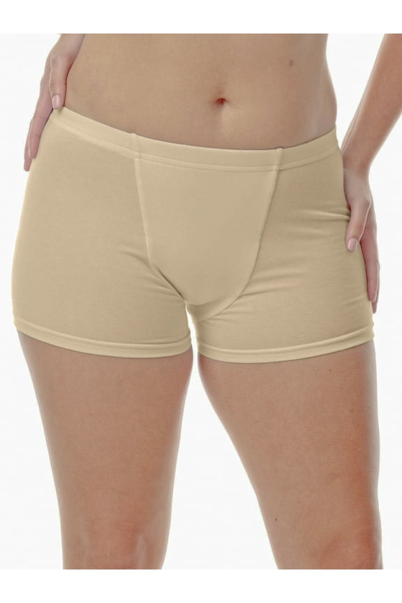 Vulvar Varicosity and Prolapse Support Brief with Groin Compression Bands - Beige - XLarge