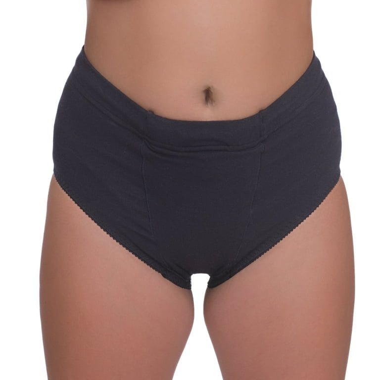 Underworks Vulvar Varicosity and Prolapse Support Panty with Groin  Compression Bands. Black - Medium