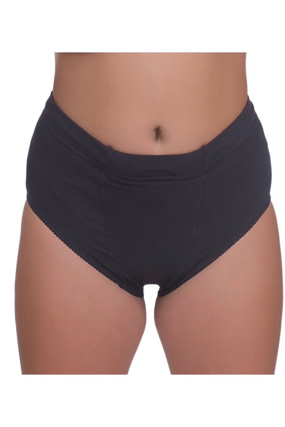 Vulvar Varicosity and Prolapse Support Panty with Groin Compression Bands. Black - Xlarge