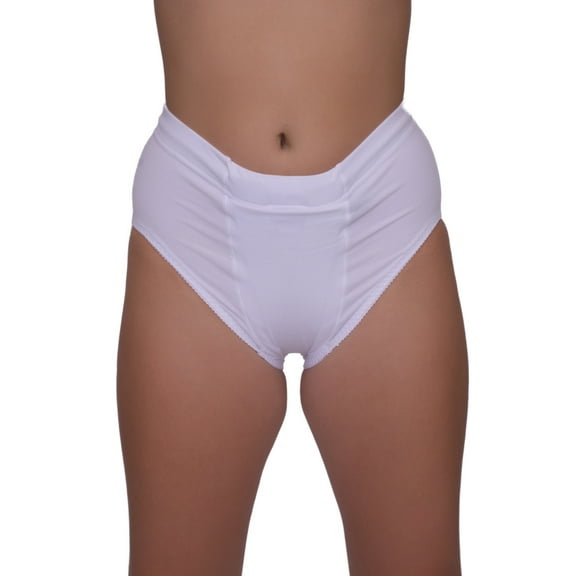 Underworks Vulvar Varicosity and Prolapse Support Panty with Groin Compression Bands. White - Small