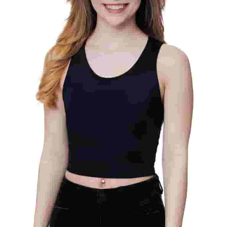 ★andar★ B Free Racerback Crop Top Underworks Womens Firm Compression Racerback Crop Top Chest