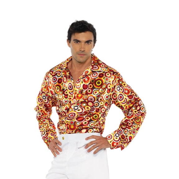 Underwraps 70's Circle Disco Costume for Adults with Colorful Design, Adult Size M