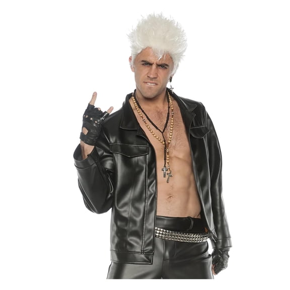 Underwraps 80s Rebel Rocker Faux Leather Jacket Adult Costume | XXL Unisex
