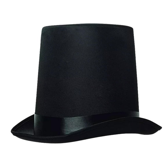 Black Stove Pipe Top Hat Adult Costume Accessory