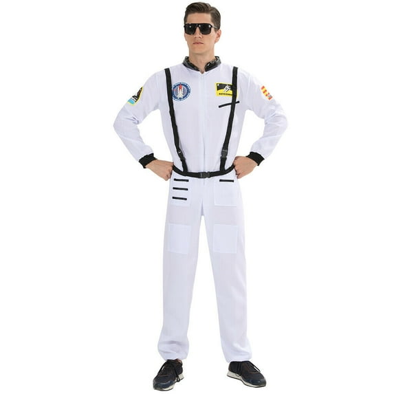 Underwraps Astronaut White NASA Adult Plus Teen Mens Halloween Costume,L