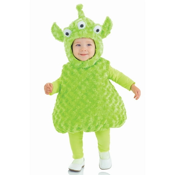 Underwraps Belly Babies 3-Eyed Green Alien Costume Child Toddler L 2T-4T Unisex